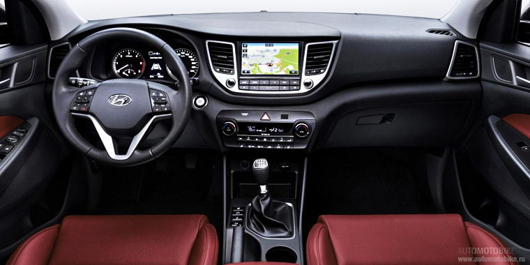Интерьер Hyundai Tucson/ix35 2016 модельного года Фотографии интерьера салона автомобиля Hyundai Tucson/ix35 2016 модельньго года