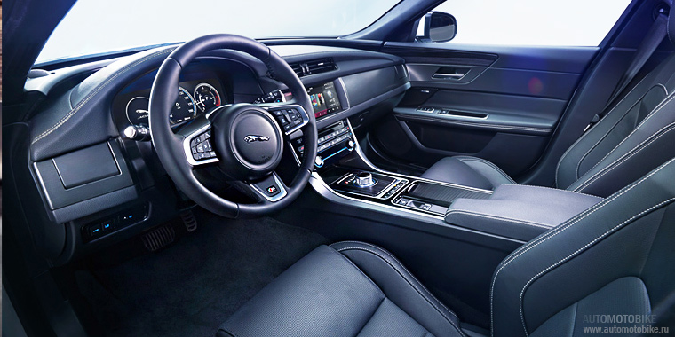 Фото салона интерьера Jaguar XF 2016 модельного года фотография салона нового Jaguar XF 2016